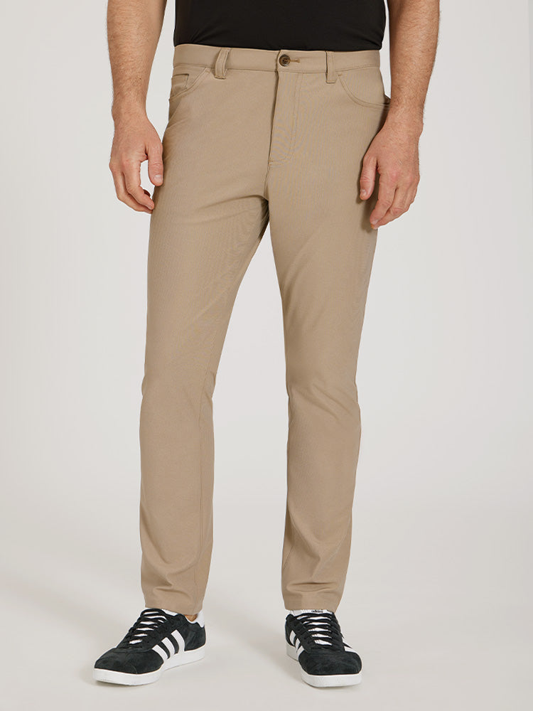 Men wearing Khaki 5 Pocket Travel Pants