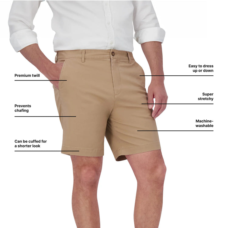Men wearing Khaki Stretch Chino Short