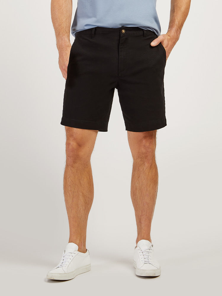 Men wearing Black Stretch Chino Short