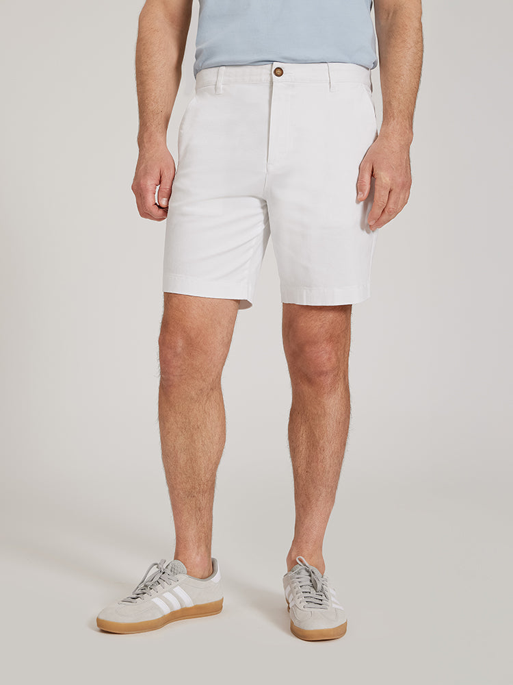 Men wearing White Stretch Chino Short