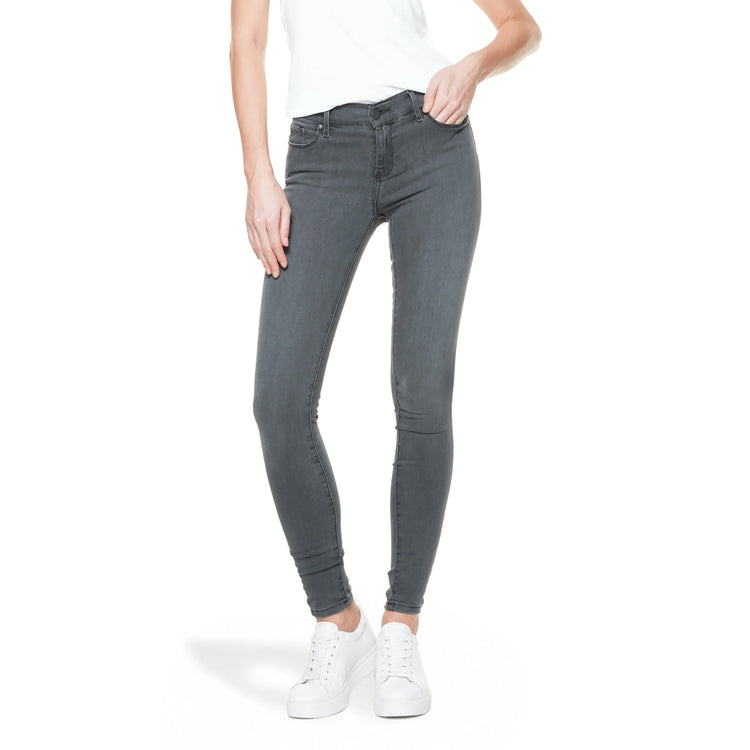 Women wearing Medium Gray Mid Rise Skinny Orchard Jeans