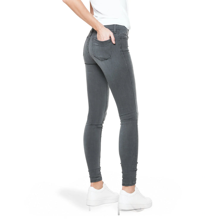 Women wearing Medium Gray Mid Rise Skinny Orchard Jeans
