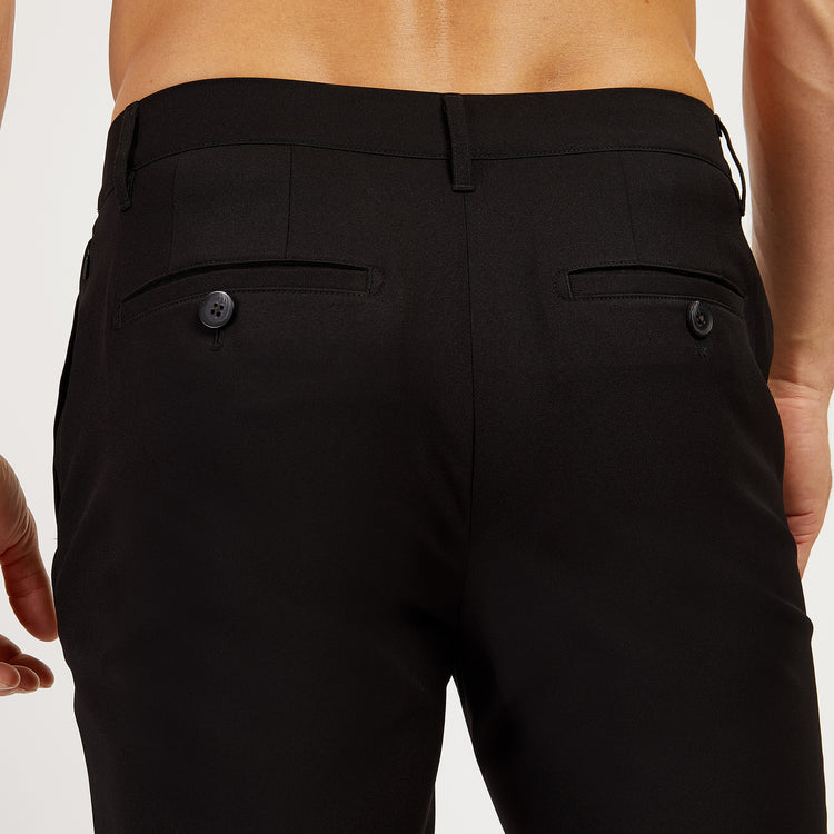 Men wearing Black Slim Tech Pants