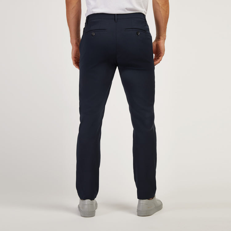 Men wearing Navy Slim Tech Pants