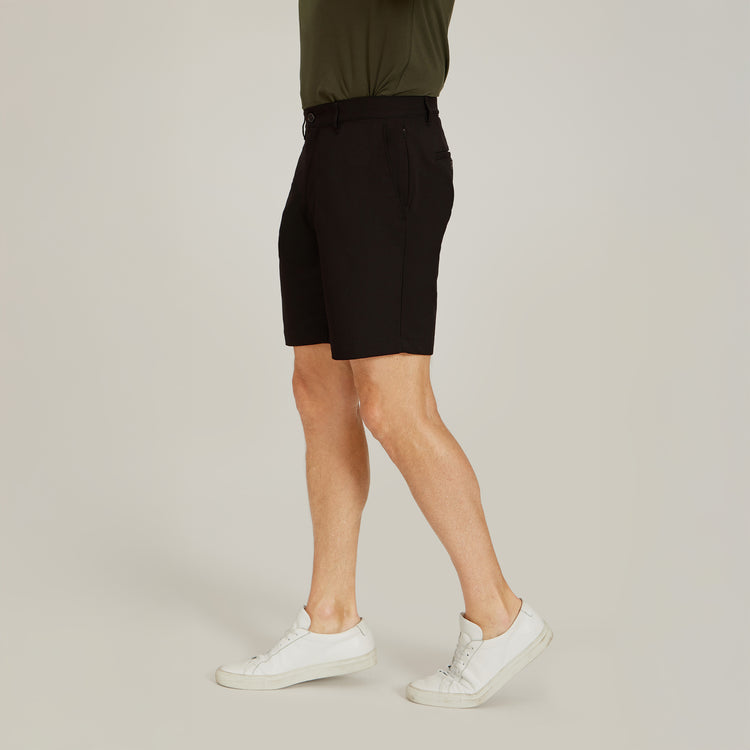 Men wearing Black Tech Shorts