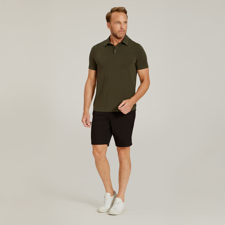 Men wearing Black Tech Shorts