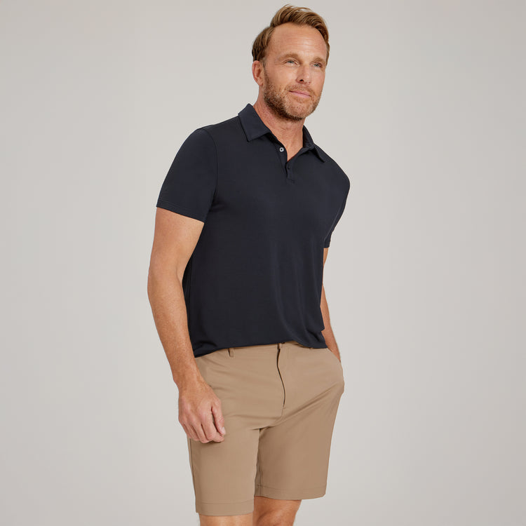 Men wearing Khaki Tech Shorts
