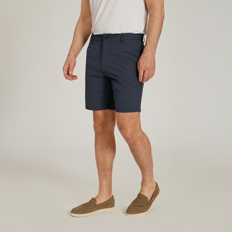 Men wearing Navy Tech Shorts