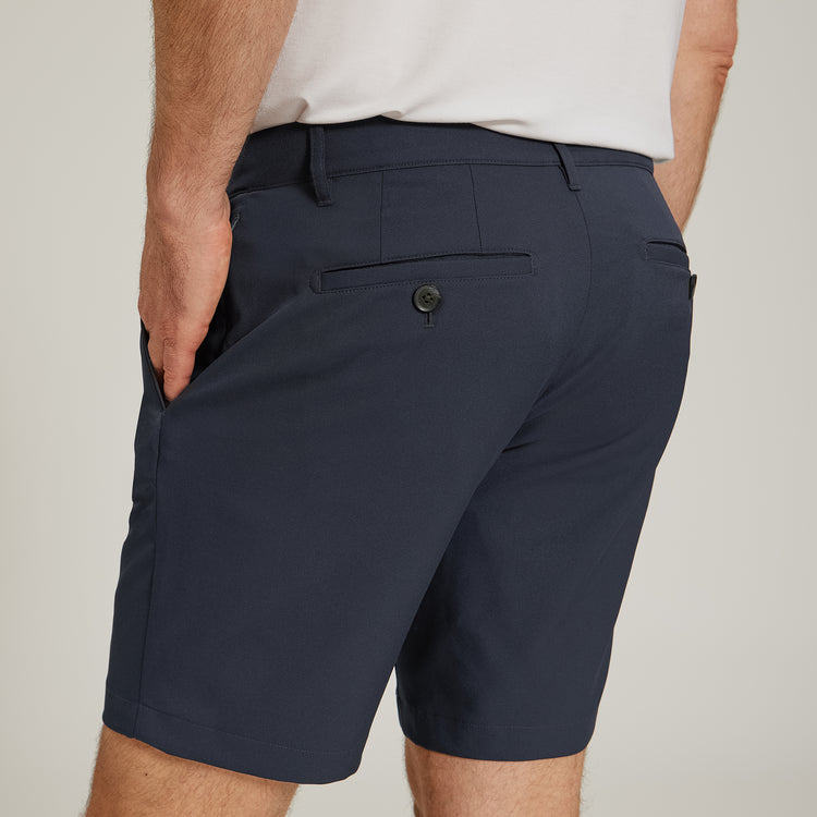 Men wearing Navy Tech Shorts