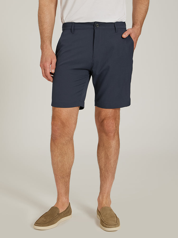 Men wearing Black Tech Shorts