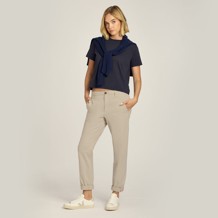 Women wearing Ecru My Boyfriend's Chinos Pants