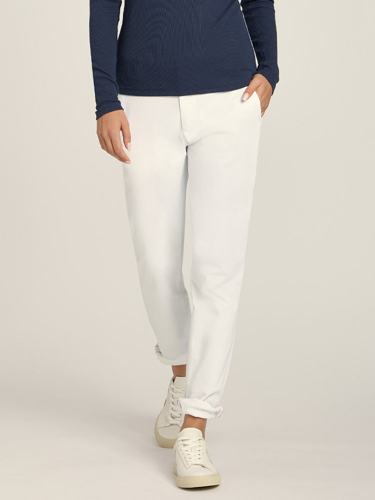 Women wearing White My Boyfriend's Chinos Pants