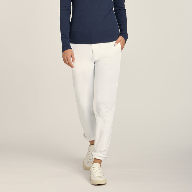 Women wearing White My Boyfriend's Chinos Pants