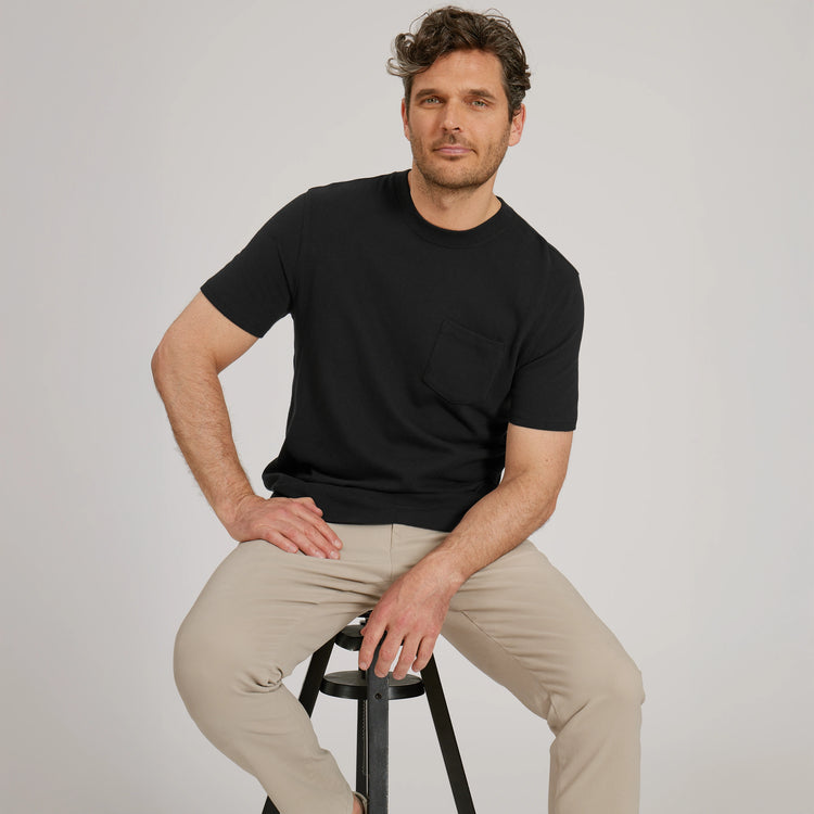 Men wearing Ecru Everyday Comfort Slim Chino Pants