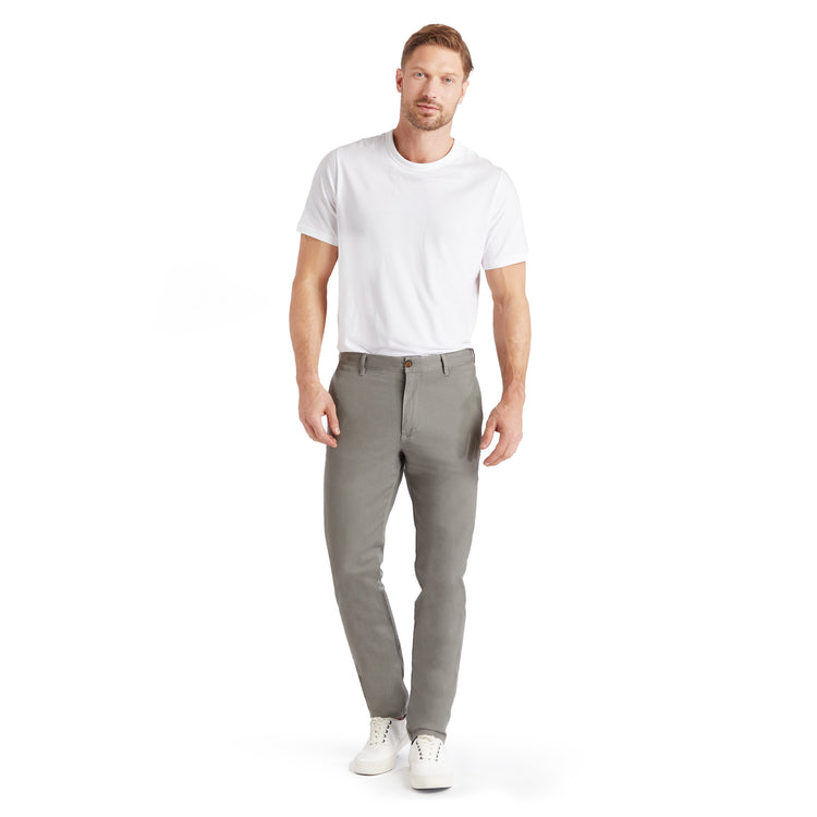 Men wearing Light Gray Everyday Comfort Slim Chino Pants