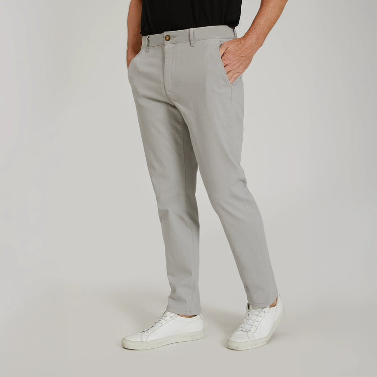 Men wearing Silver Everyday Comfort Slim Chino Pants
