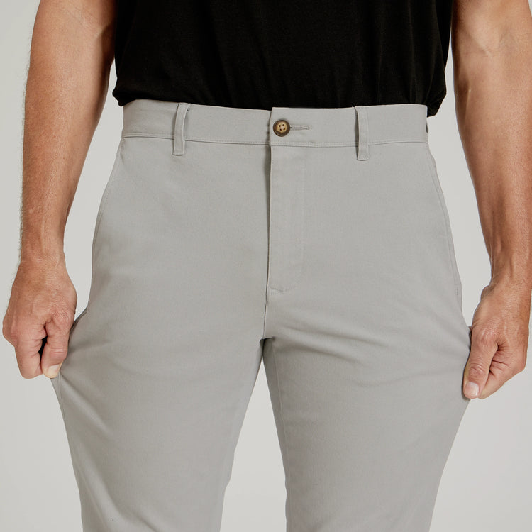 Men wearing Silver Everyday Comfort Slim Chino Pants