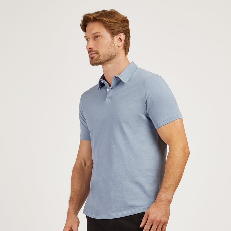 Men wearing Azul california Jersey Sueded Polo
