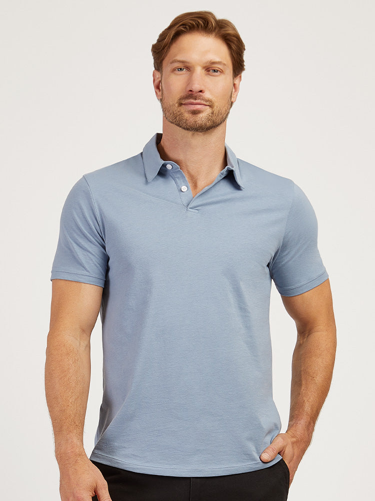 Men wearing Azul california Jersey Sueded Polo