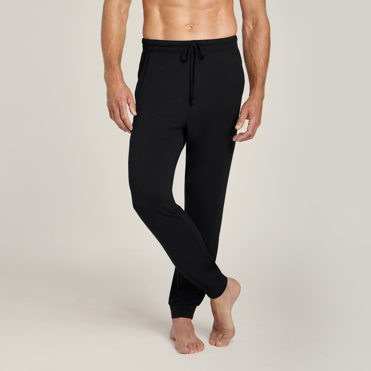 Men wearing Black Pajama Pants