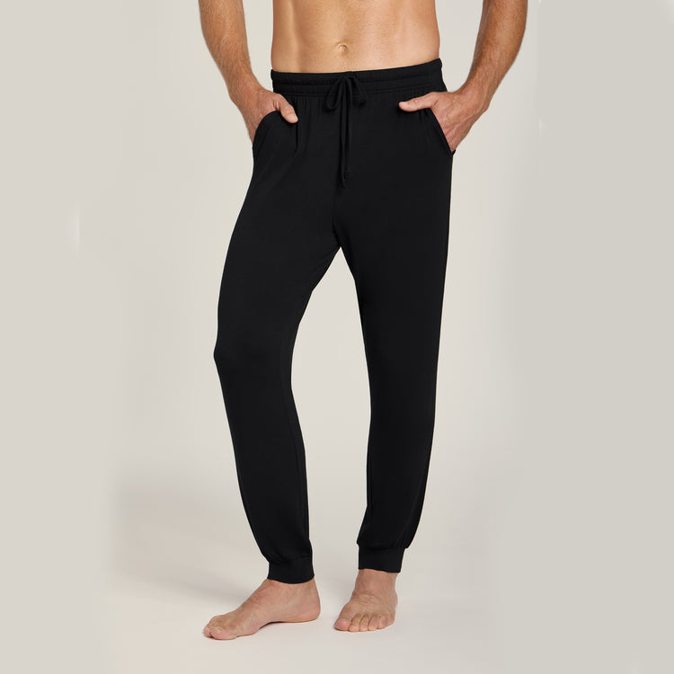 Men wearing Black Pajama Pants
