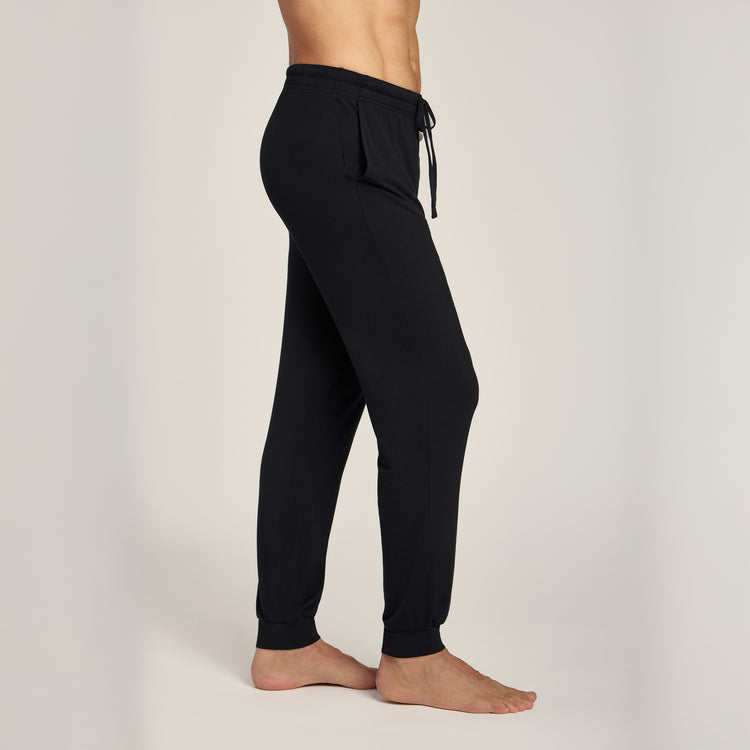 Men wearing Black Pajama Pants