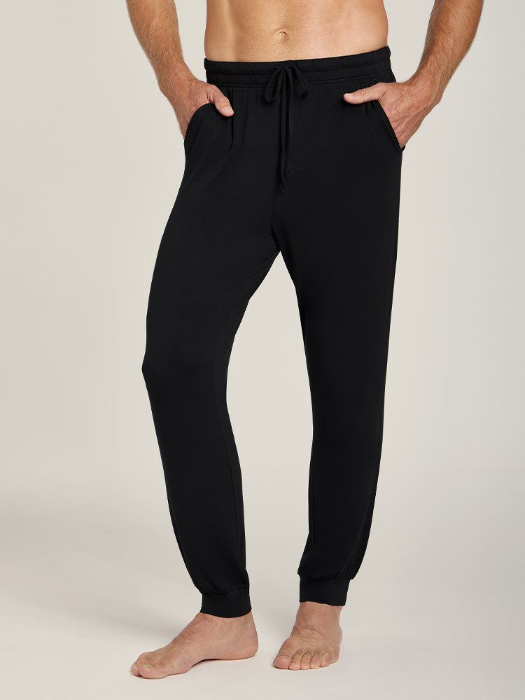 Men wearing Black Pajama Pants