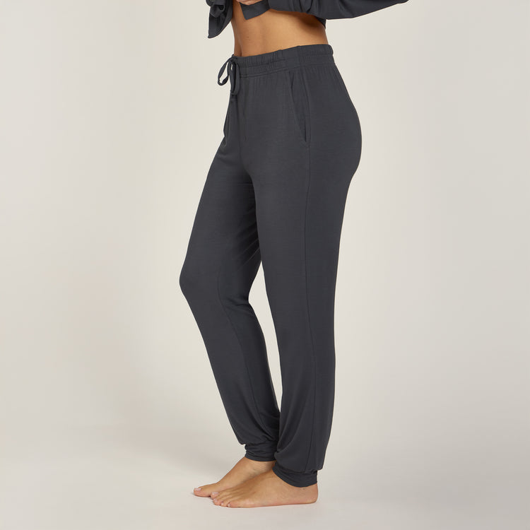 Women wearing Dark Gray Pajama Pants