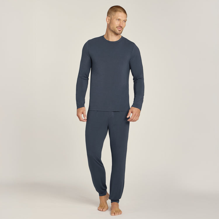 Men wearing Graphite Blue Pajama Pants