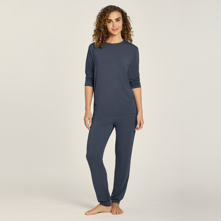 Women wearing Graphite Blue Pajama Pants