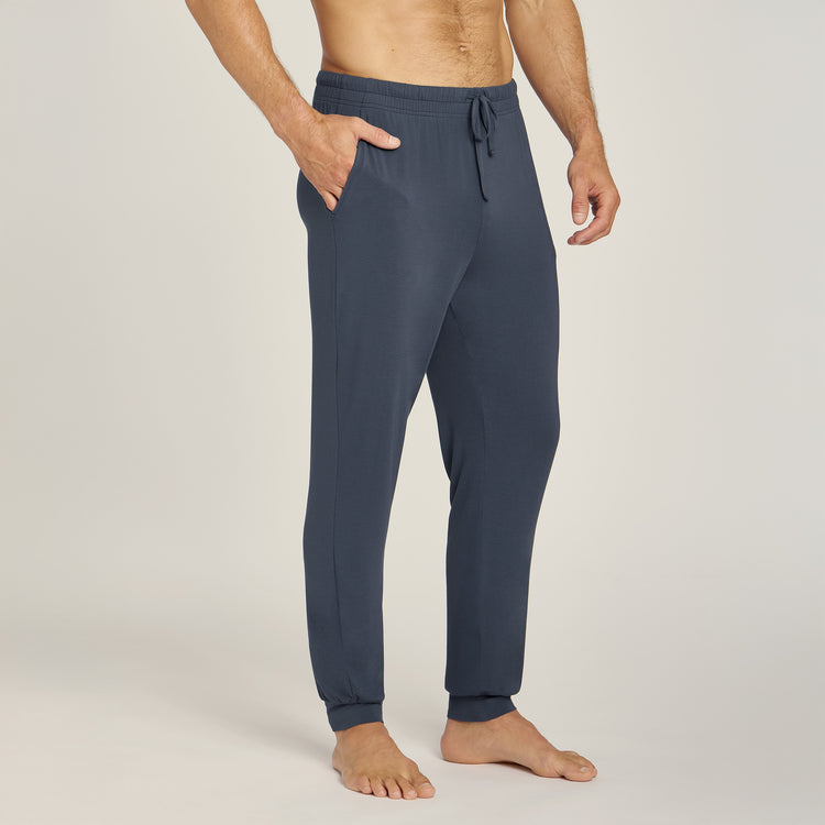 Men wearing Graphite Blue Pajama Pants