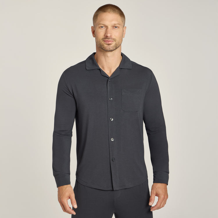Men wearing Dark Gray Pajama Shirt