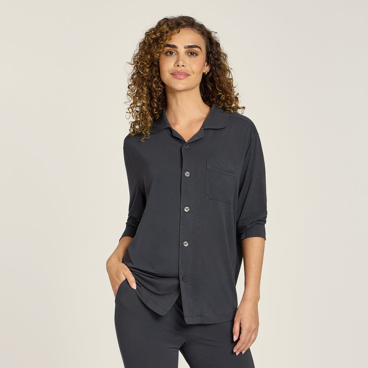 Women wearing Dark Gray Pajama Shirt