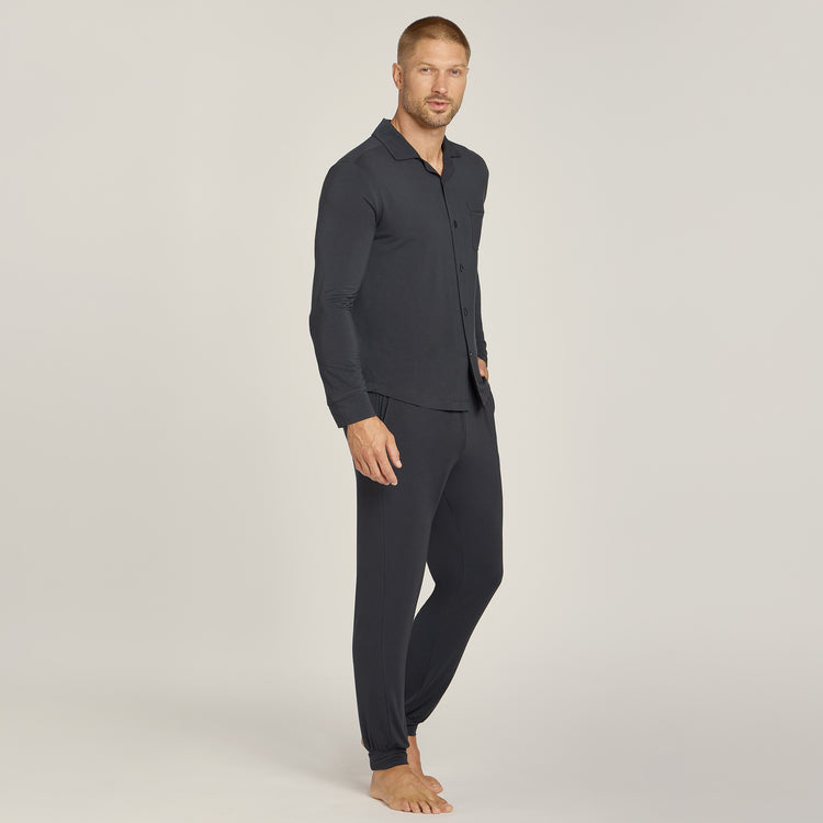 Men wearing Dark Gray Pajama Shirt