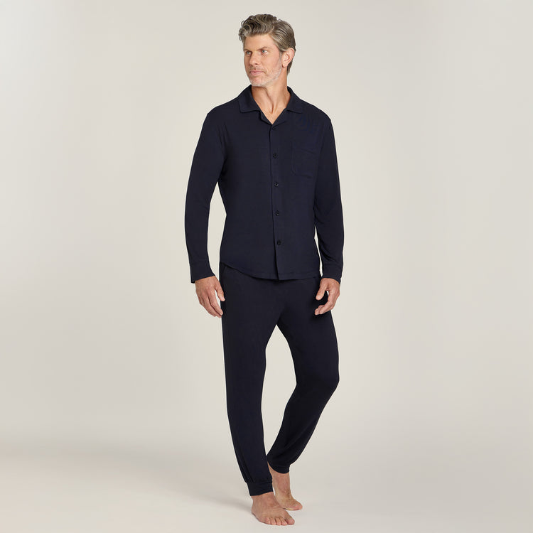 Men wearing Navy Pajama Shirt