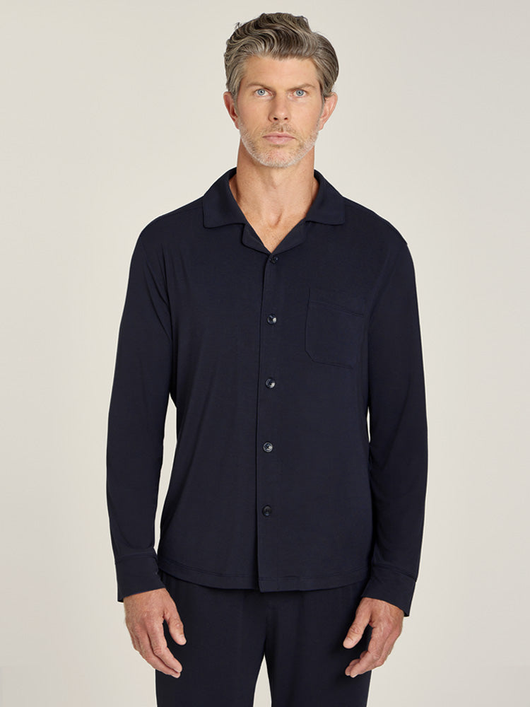 Men wearing Navy Pajama Shirt