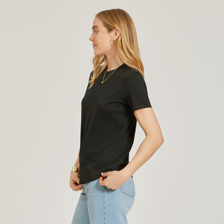 Women wearing Negro Relaxed Crew Marcy Tee