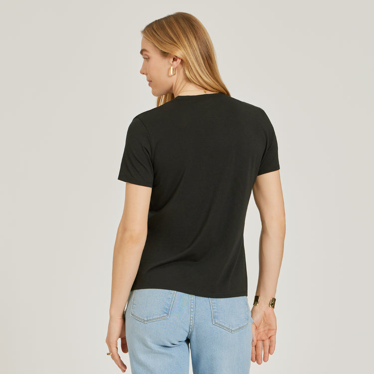 Women wearing Negro Relaxed Crew Marcy Tee
