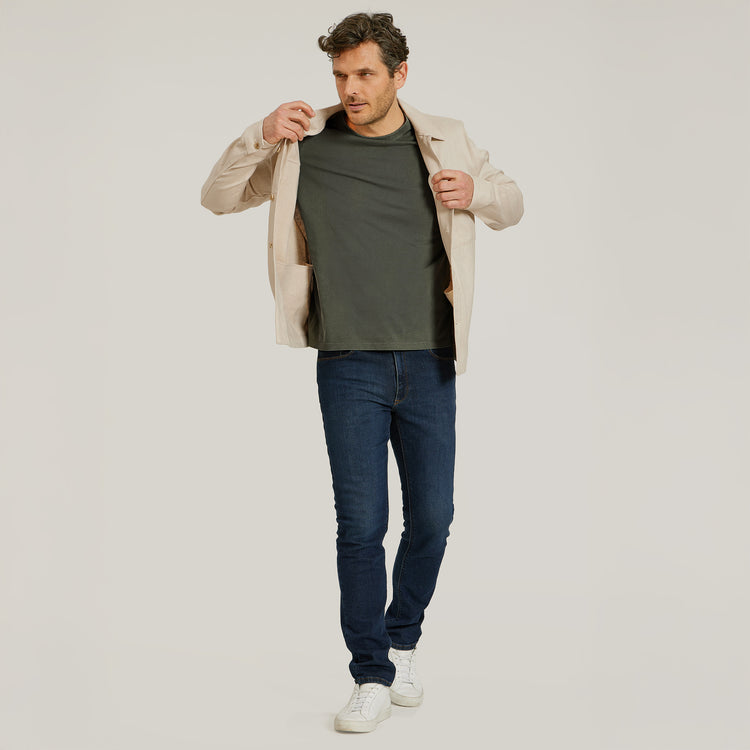 Men wearing Vintage Military Green Classic Crew Driggs Tee