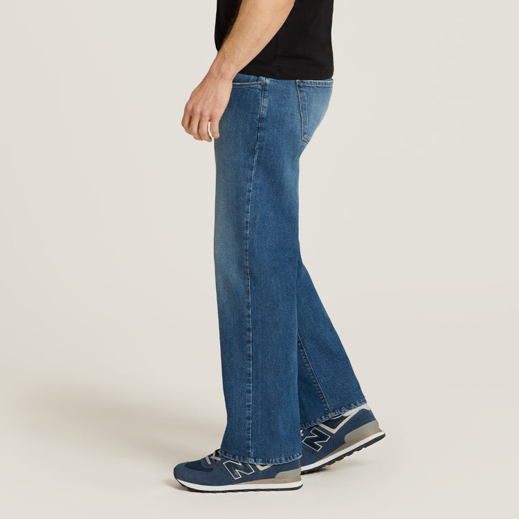 Men wearing Light/Medium Blue Straight Ridge Jeans