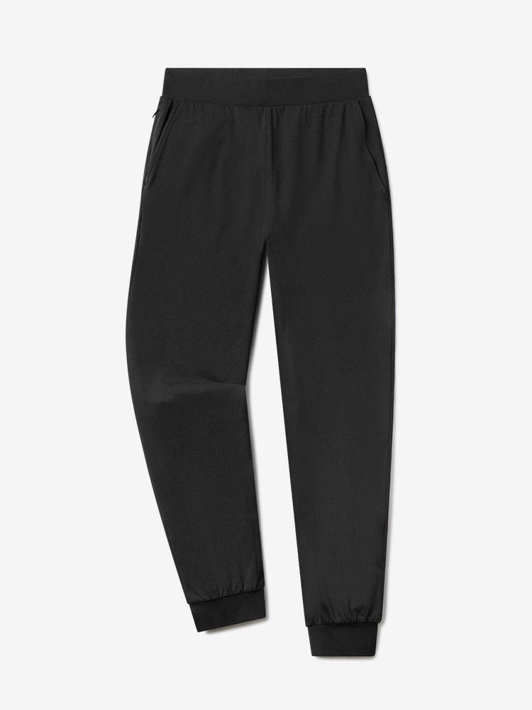 Women wearing Black Heather Cropped Performance Jogger
