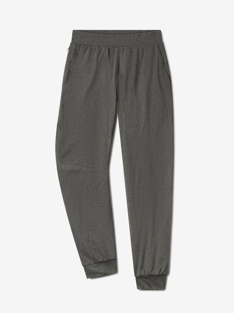 WomenMen wearing Charcoal Heather Cropped Performance Jogger