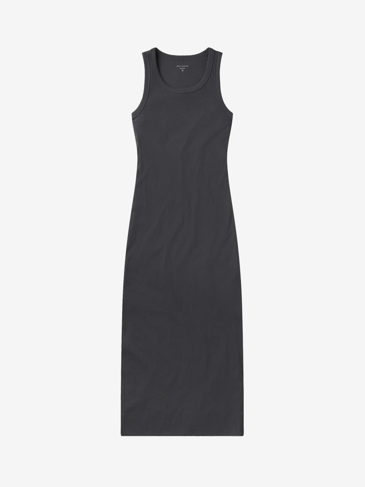 Women wearing Dark Gray Rib Tank Dress