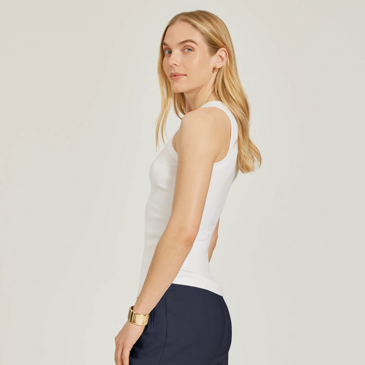 Women wearing Blanco Rib Tank