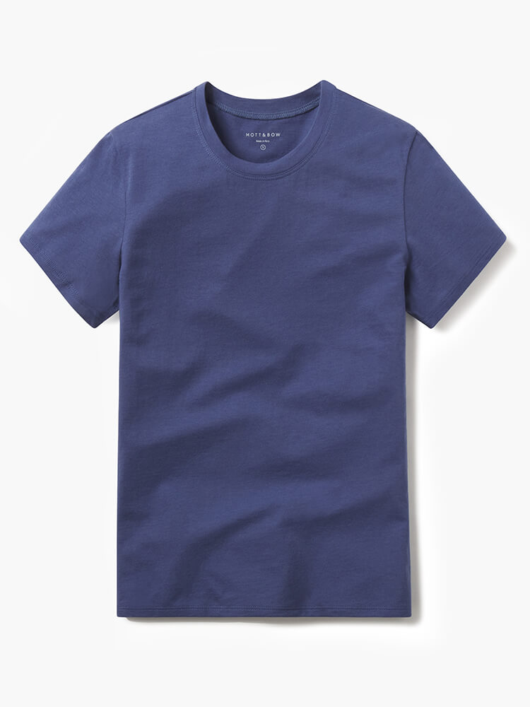 Women wearing Vintage Navy Fitted Crew Marcy Tee