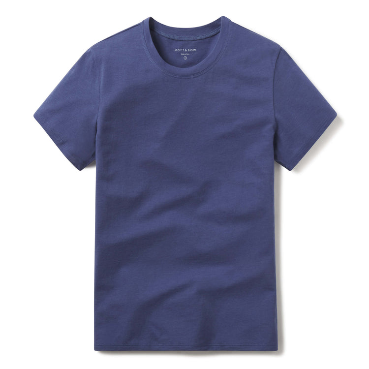 Women wearing Vintage Navy Fitted Crew Marcy Tee