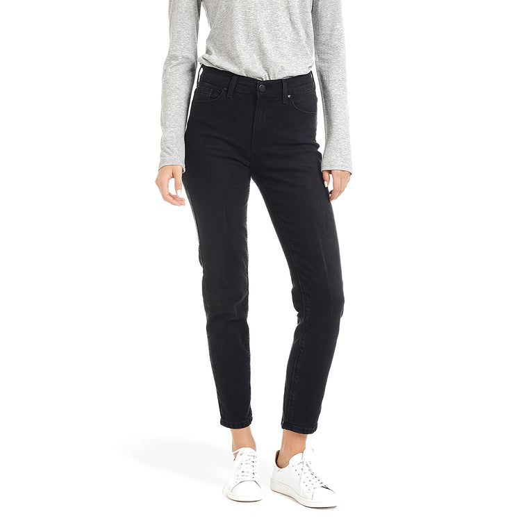 Women wearing Washed Black High Rise Mom Allen Jeans