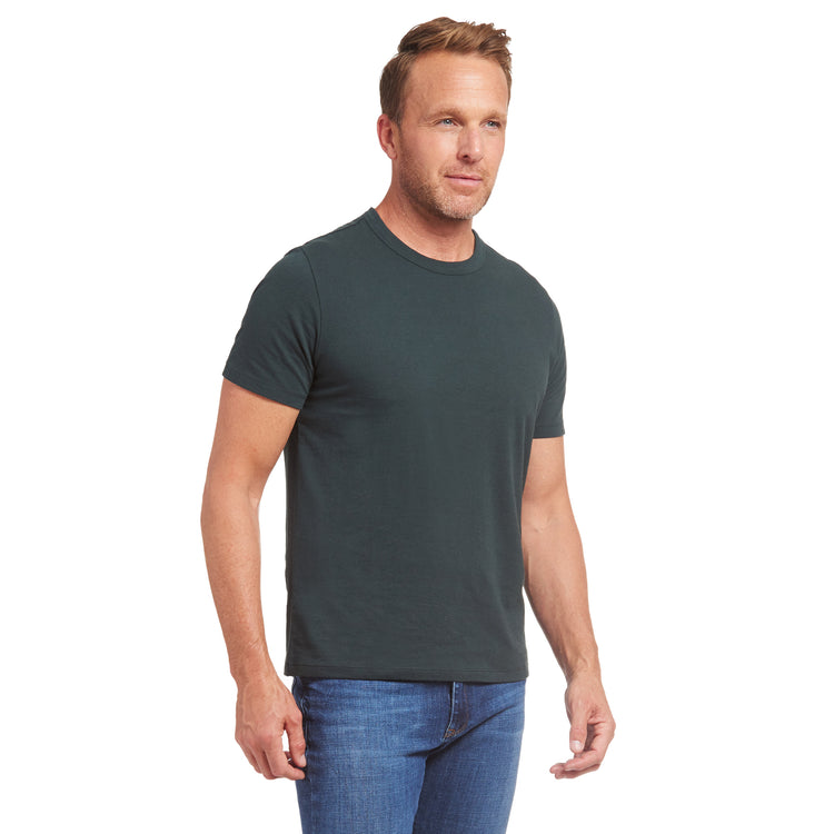 Men wearing Pine Classic Crew Driggs Tee