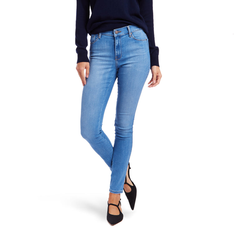 Women wearing Light Blue High Rise Skinny Jane Jeans