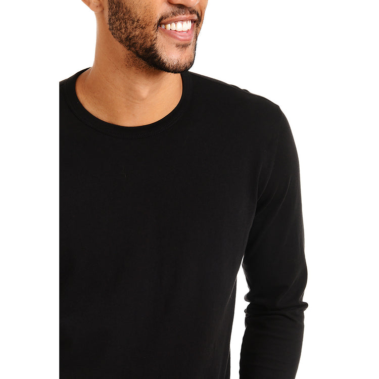 Men wearing Noir Long Sleeve Crew Tee Driggs